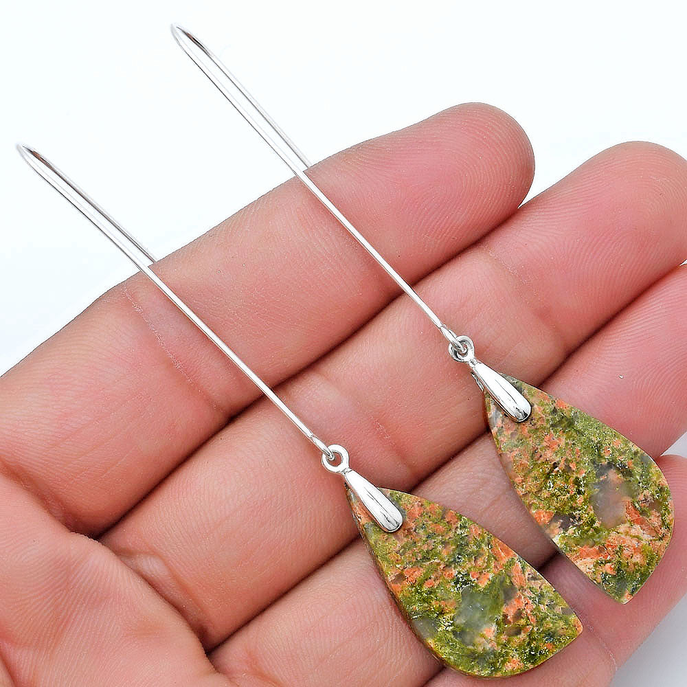 Natural Unakite Earrings E-1089 SDE82764