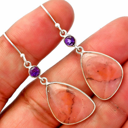 Natural Guava Quartz & Amethyst Earrings E-1002 SDE83051
