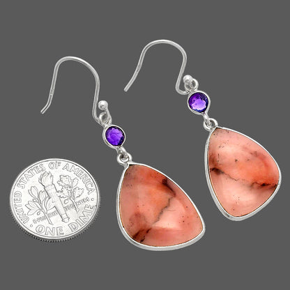Natural Guava Quartz & Amethyst Earrings E-1002 SDE83051