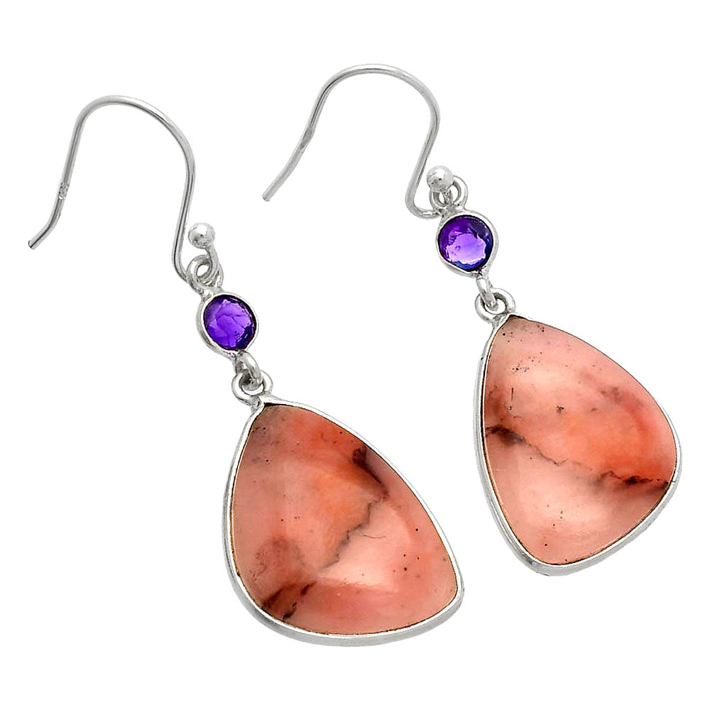 Natural Guava Quartz & Amethyst Earrings E-1002 SDE83051