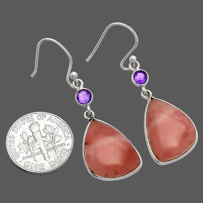 Natural Guava Quartz & Amethyst Earrings E-1002 SDE83052