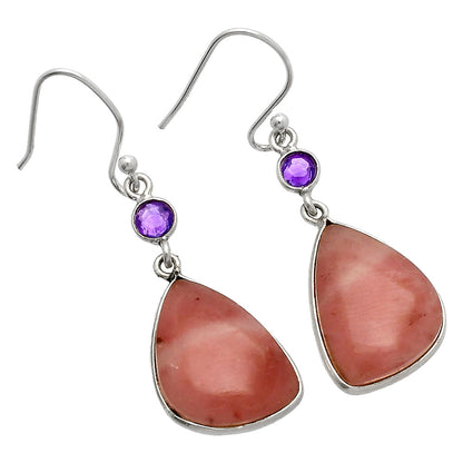 Natural Guava Quartz & Amethyst Earrings E-1002 SDE83052