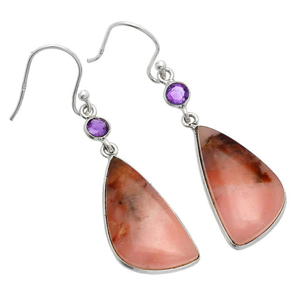 Natural Guava Quartz & Amethyst Earrings E-1002 SDE83075