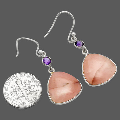 Natural Guava Quartz & Amethyst Earrings E-1002 SDE83087