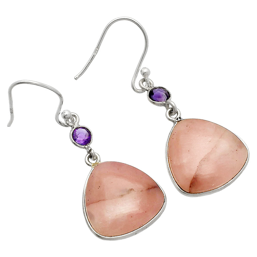 Natural Guava Quartz & Amethyst Earrings E-1002 SDE83087