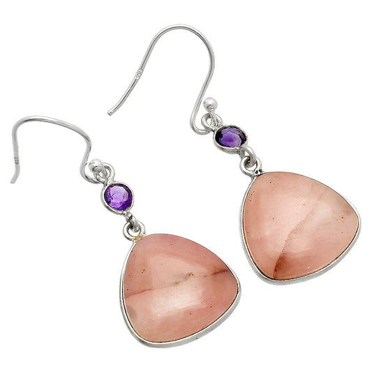 Natural Guava Quartz & Amethyst Earrings E-1002 SDE83087