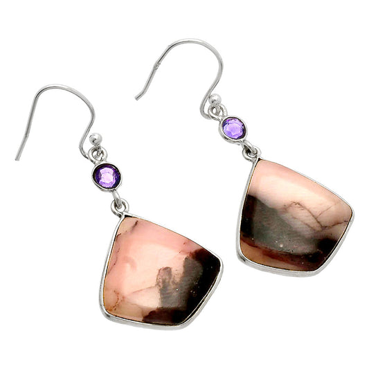 Natural Guava Quartz & Amethyst Earrings E-1002 SDE83089