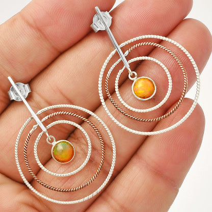 Two Tone Dangle - Ethiopian Opal Earrings E-1244 SDE83221