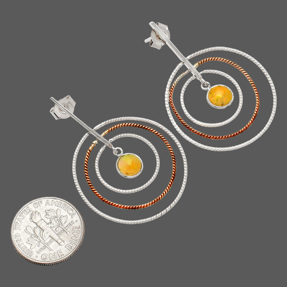 Two Tone Dangle - Ethiopian Opal Earrings E-1244 SDE83221