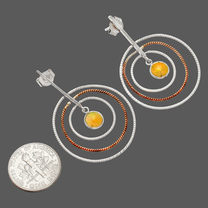 Two Tone Dangle - Ethiopian Opal Earrings E-1244 SDE83221