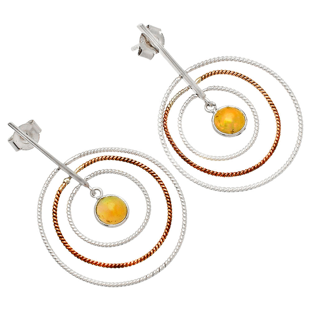 Two Tone Dangle - Ethiopian Opal Earrings E-1244 SDE83221