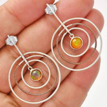 Two Tone Dangle - Ethiopian Opal Earrings E-1244 SDE83222