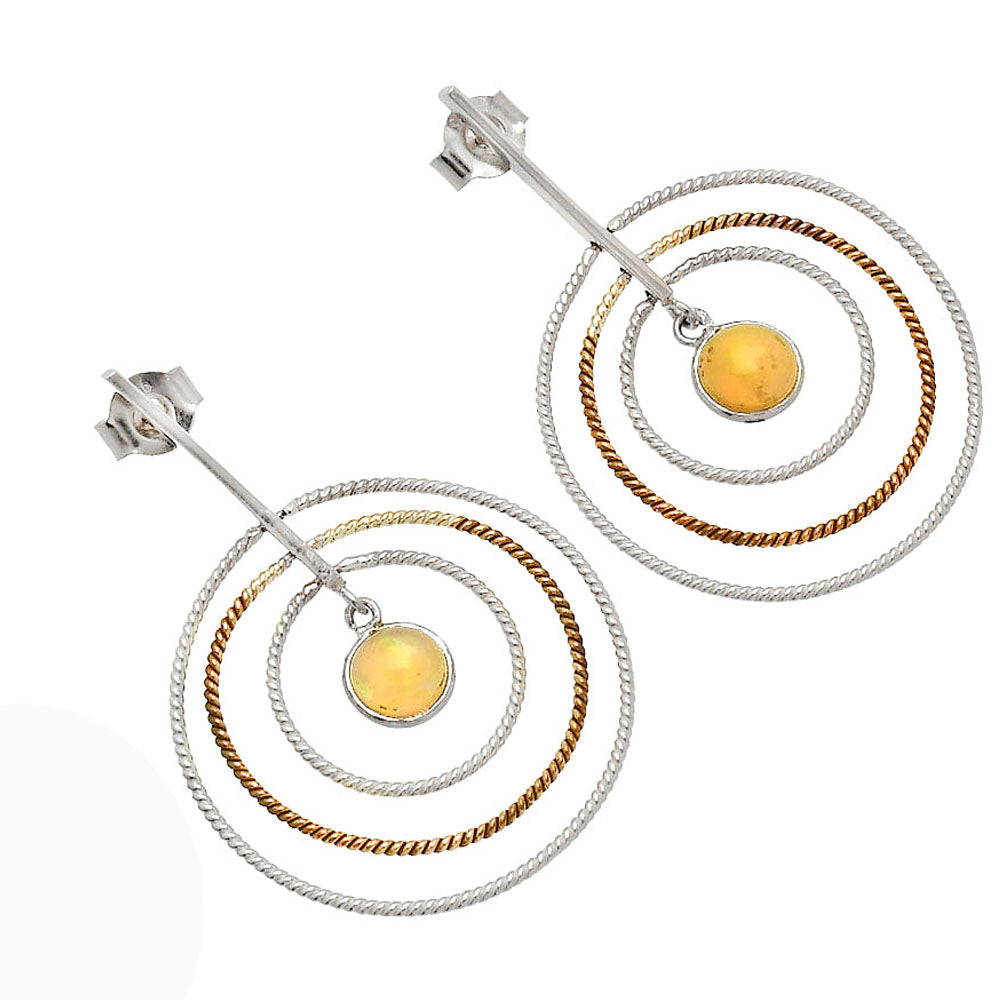 Two Tone Dangle - Ethiopian Opal Earrings E-1244 SDE83222