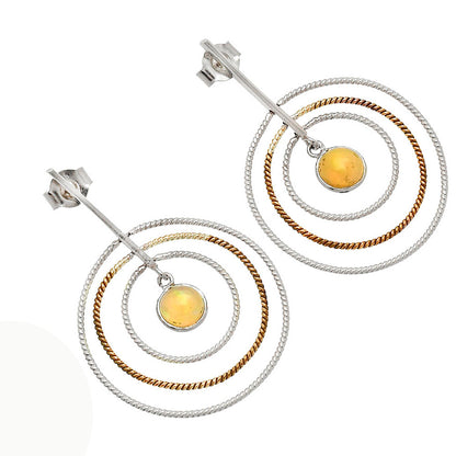 Two Tone Dangle - Ethiopian Opal Earrings E-1244 SDE83222