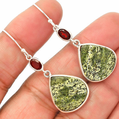 Natural Chrysotile & Garnet Earrings E-1002 SDE83249