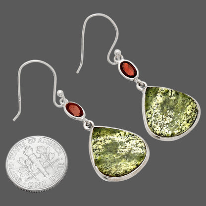Natural Chrysotile & Garnet Earrings E-1002 SDE83249