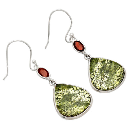 Natural Chrysotile & Garnet Earrings E-1002 SDE83249