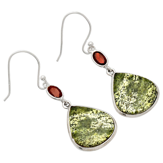 Natural Chrysotile & Garnet Earrings E-1002 SDE83249