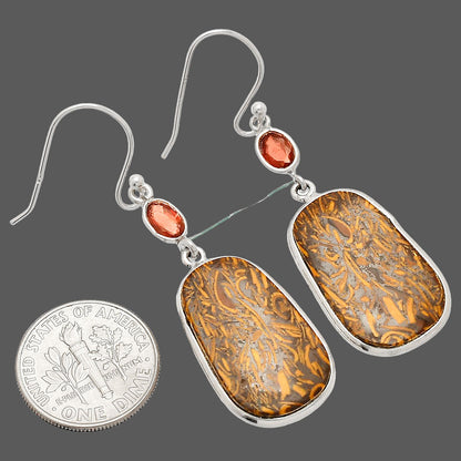 Coquina Fossil Jasper & Garnet Earrings E-1002 SDE83251