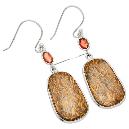 Coquina Fossil Jasper & Garnet Earrings E-1002 SDE83251
