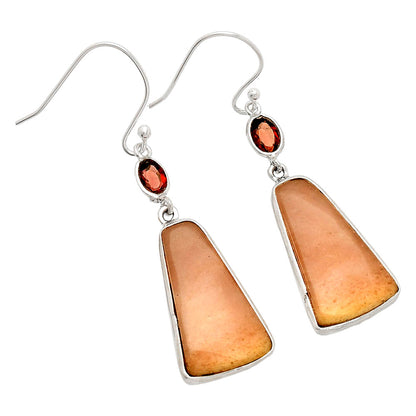 Natural Pink Aventurine & Garnet Earrings E-1002 SDE83264