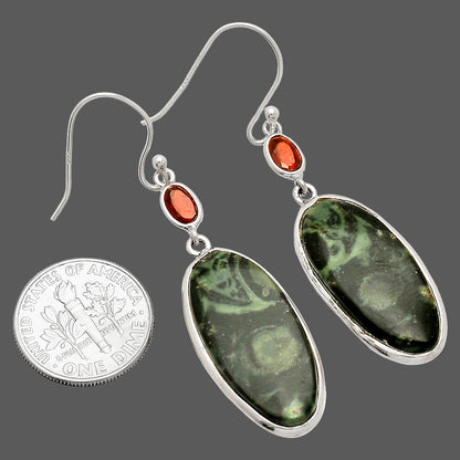 Natural Star Galaxy Jasper & Garnet Earrings E-1002 SDE83277