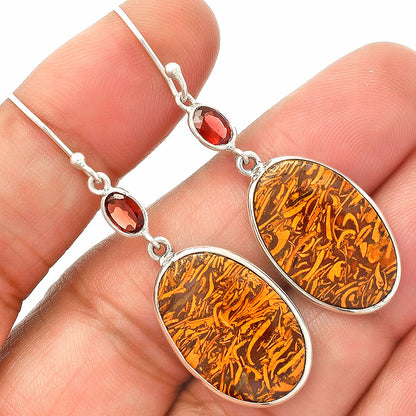 Coquina Fossil Jasper & Garnet Earrings E-1002 SDE83300