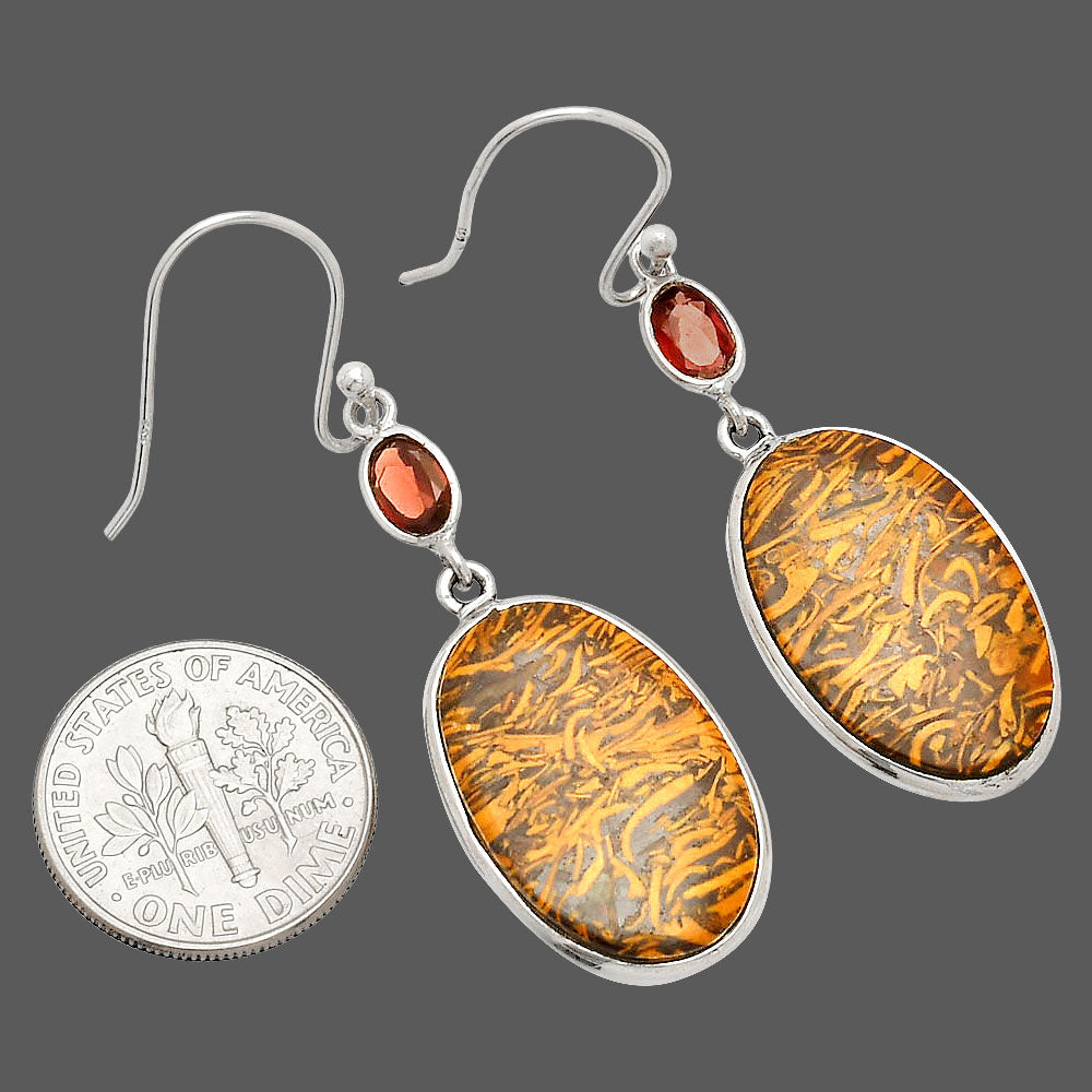 Coquina Fossil Jasper & Garnet Earrings E-1002 SDE83300