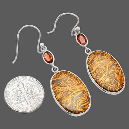 Coquina Fossil Jasper & Garnet Earrings E-1002 SDE83300