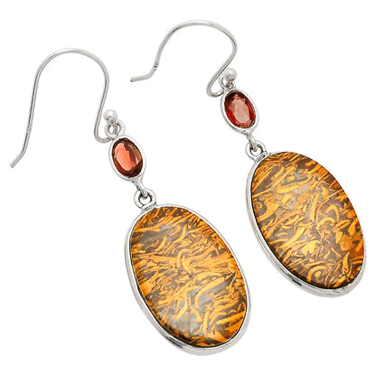 Coquina Fossil Jasper & Garnet Earrings E-1002 SDE83300