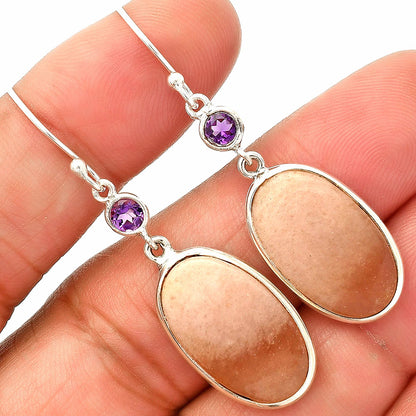 Natural Pink Aventurine & Amethyst Earrings E-1002 SDE83310