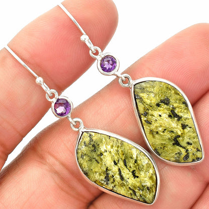 Natural Serpentine & Amethyst Earrings E-1002 SDE83317