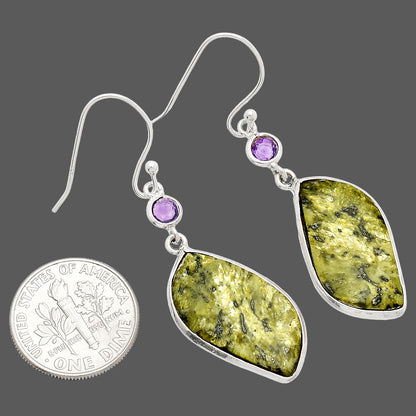 Natural Serpentine & Amethyst Earrings E-1002 SDE83317
