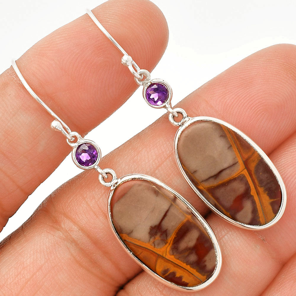 Natural Noreena Jasper & Amethyst Earrings E-1002 SDE83326