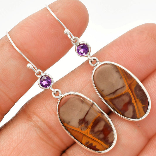 Natural Noreena Jasper & Amethyst Earrings E-1002 SDE83326