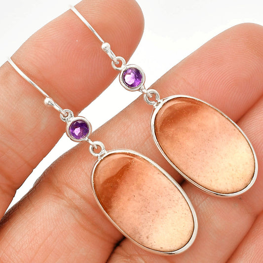 Natural Pink Aventurine & Amethyst Earrings E-1002 SDE83327