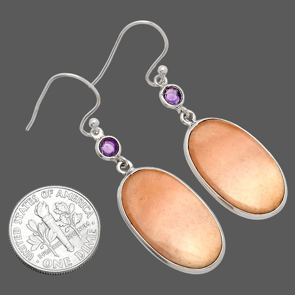 Natural Pink Aventurine & Amethyst Earrings E-1002 SDE83327