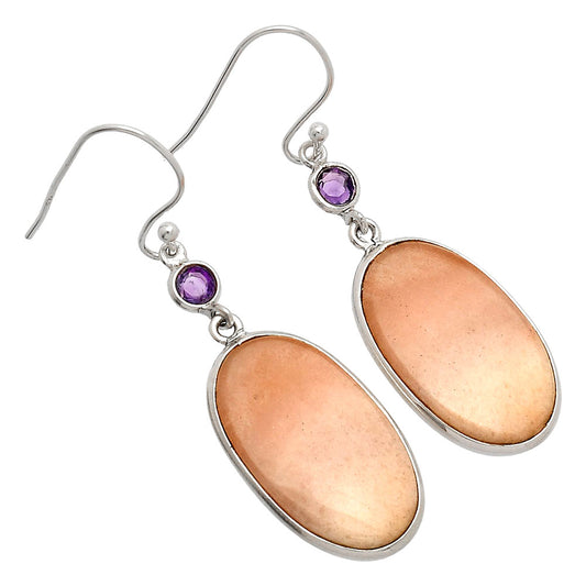 Natural Pink Aventurine & Amethyst Earrings E-1002 SDE83327