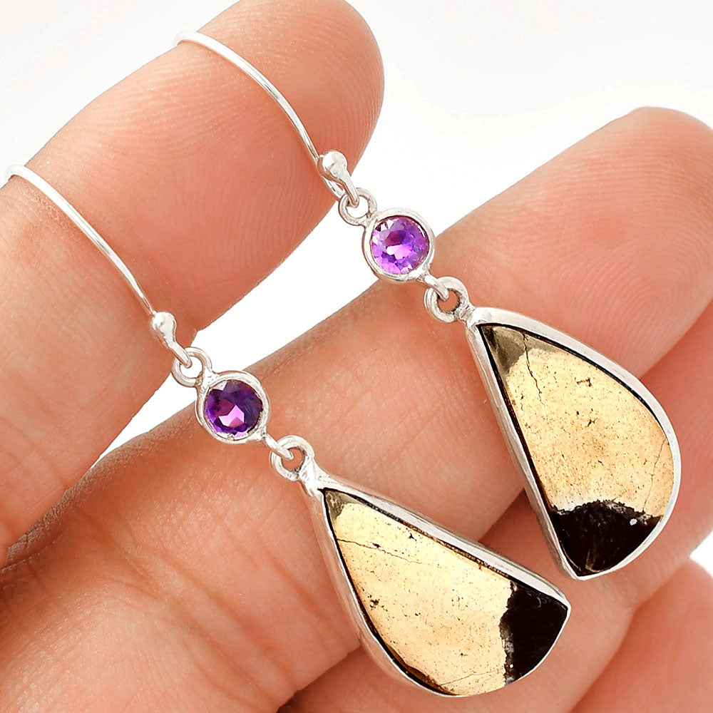 Natural Porcelain Jasper & Amethyst Earrings E-1002 SDE83335