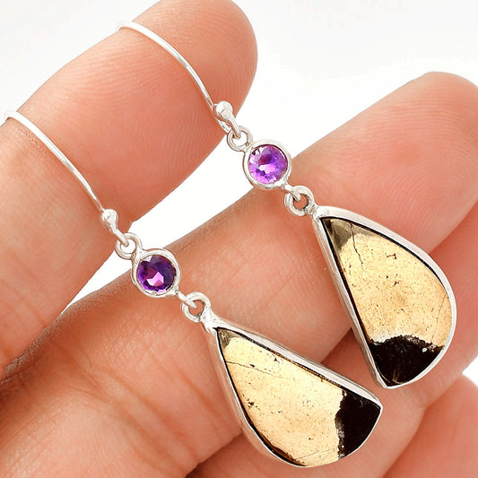 Natural Porcelain Jasper & Amethyst Earrings E-1002 SDE83335