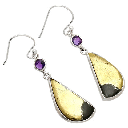 Natural Porcelain Jasper & Amethyst Earrings E-1002 SDE83335
