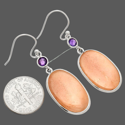 Natural Pink Aventurine & Amethyst Earrings E-1002 SDE83339