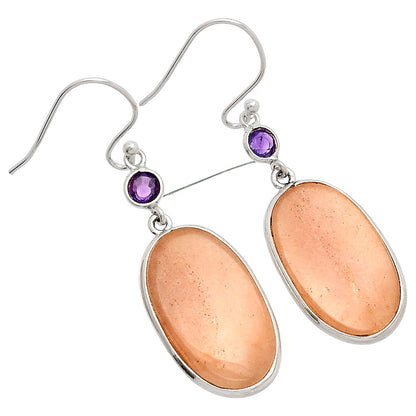 Natural Pink Aventurine & Amethyst Earrings E-1002 SDE83339