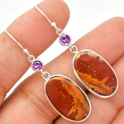 Natural Noreena Jasper & Amethyst Earrings E-1002 SDE83355
