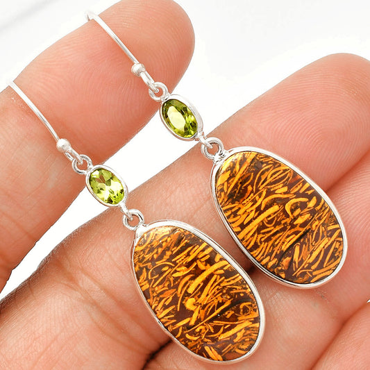 Coquina Fossil Jasper & Peridot Earrings E-1002 SDE83396