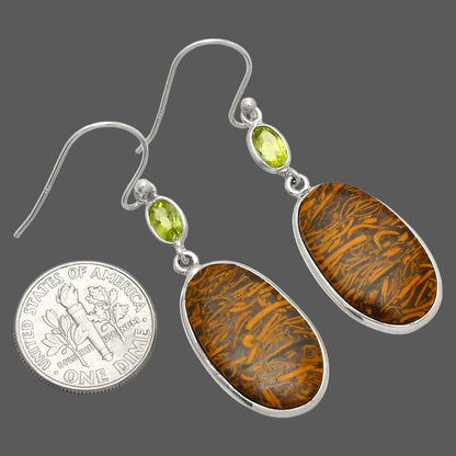 Coquina Fossil Jasper & Peridot Earrings E-1002 SDE83396