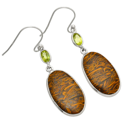 Coquina Fossil Jasper & Peridot Earrings E-1002 SDE83396