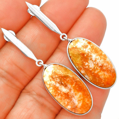 Natural Red Moss Agate Earrings E-1078 SDE83401