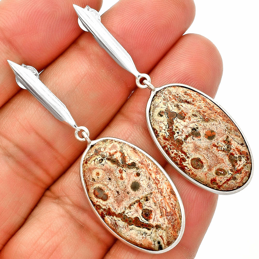 Natural Leopard Skin Jasper Earrings E-1078 SDE83420