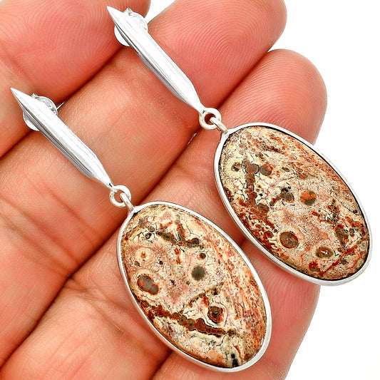 Natural Leopard Skin Jasper Earrings E-1078 SDE83420